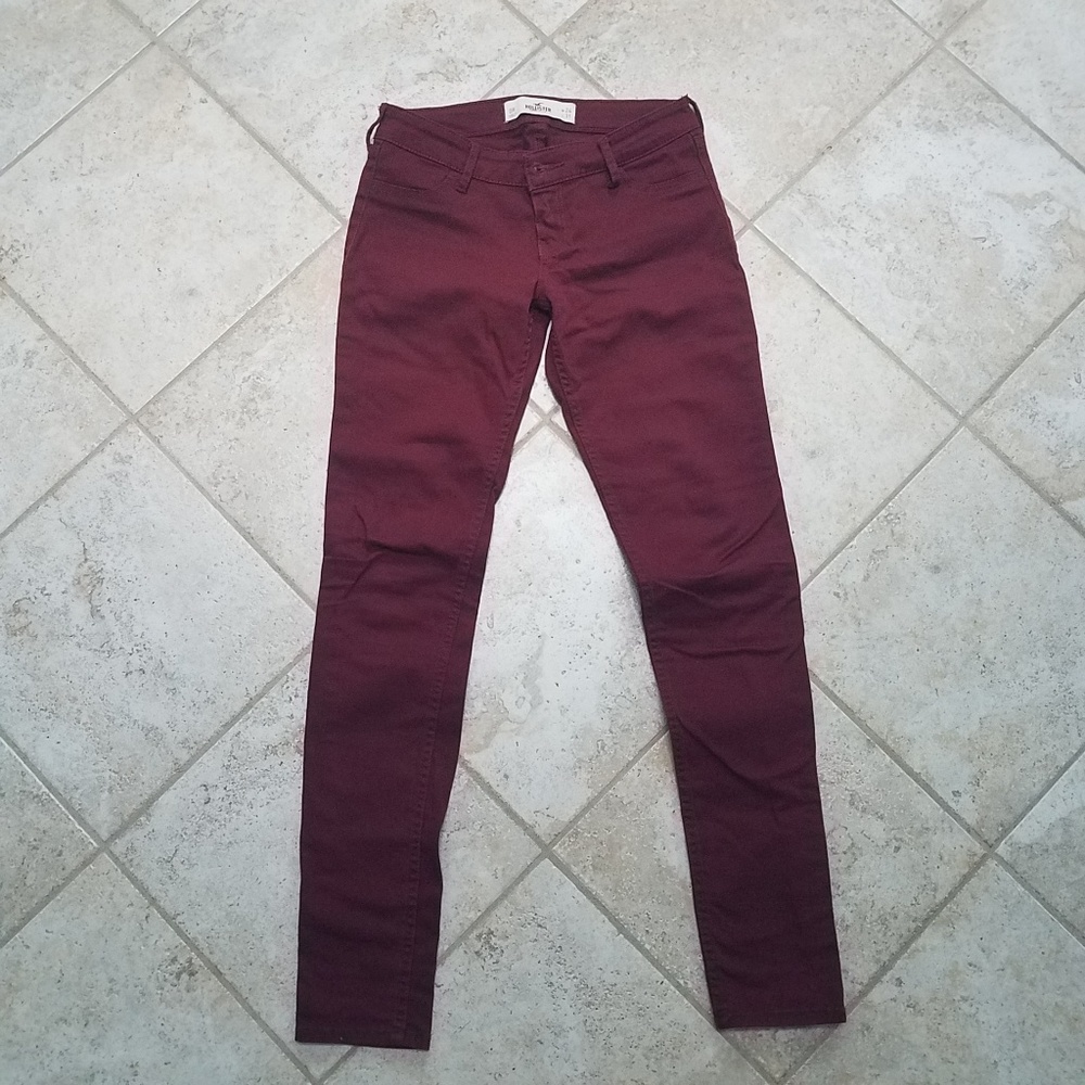 burgundy/maroon skinny jeans